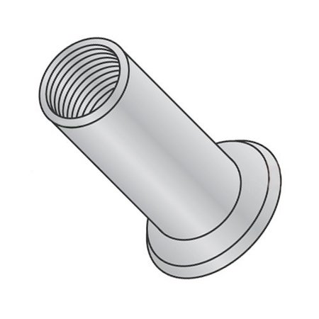 NEWPORT FASTENERS Rivet Nut, 1/4"-20 Thread Size, 0.465 in Flange Dia., 0.672" L, Aluminum, 1000 PK 861980